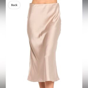 Nicole Miller gold satin skirt